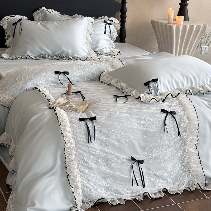 法式公主风天丝夏凉被四件套冰丝可机洗空调被凉感裸睡薄被子床品