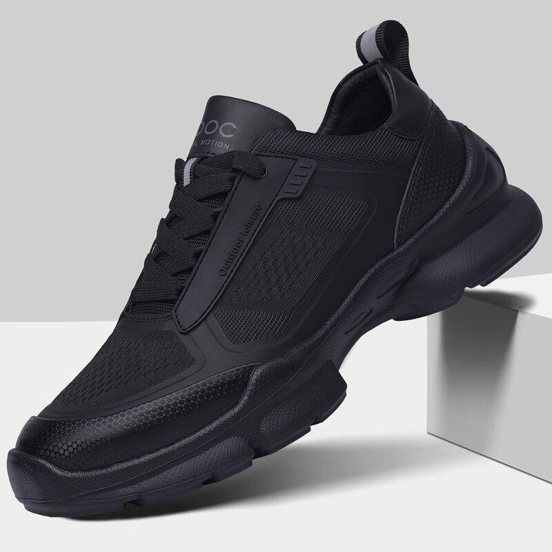 KLWP网面运动休闲鞋男士中老年防滑耐磨春季新款透气橡胶鞋底