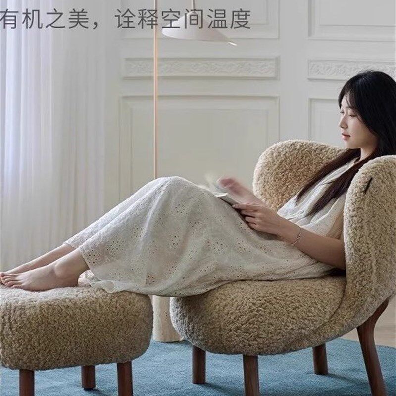 小佩特拉休闲椅法式覆古中古风客厅单人阳台休闲懒人沙发单人沙发