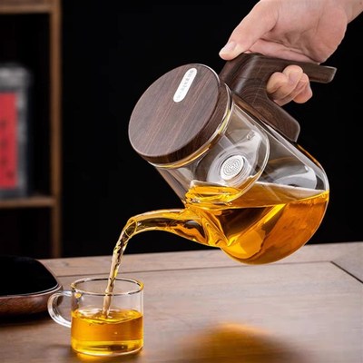 顶壶磁吸飘逸杯加厚泡茶壶玻璃内胆茶水分离花茶杯家用办公冲茶器