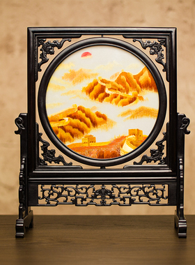 刺绣摆件成品中式双面绣台屏苏州绣美古典屏风饰品送领导长辈礼品