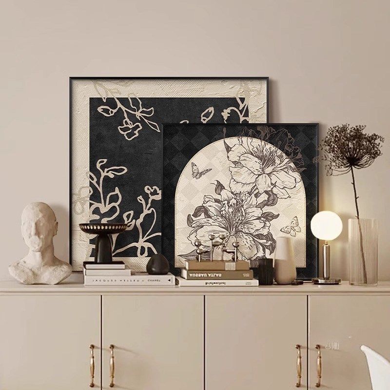 客厅卧室桌面装饰画复古电视背景墙壁玄关柜台摆画法式中古风挂画,家居饰品,现代装饰画,淘宝优惠券,粉丝福利购,淘宝优惠卷