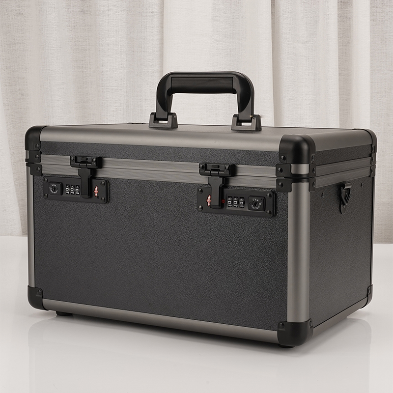 双海关锁 密码收纳箱双层收藏放贵重物品文件证件带锁保险盒多层