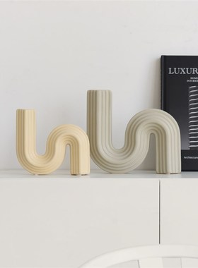 北欧现代几何艺术异形创意工艺品摆件样板间高级感家居花瓶摆设