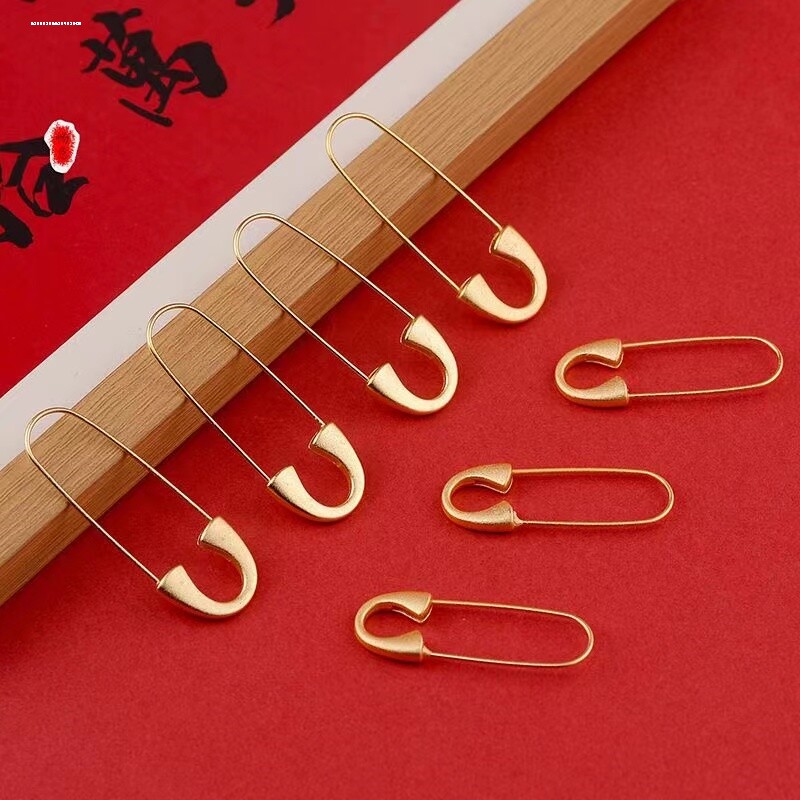 保色古法沙金别针diy手工孕妇婴儿小宝宝挂件胸花胸针饰品配件