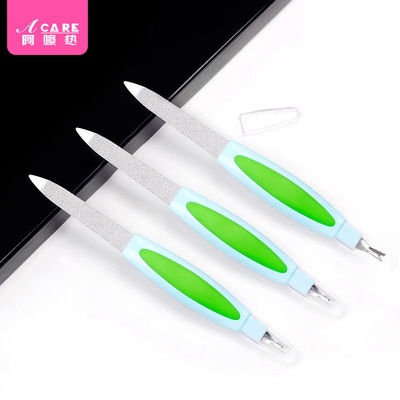 指甲锉/不锈钢BA1s701-美甲工具修护理甲面双面带盖锉条刀打