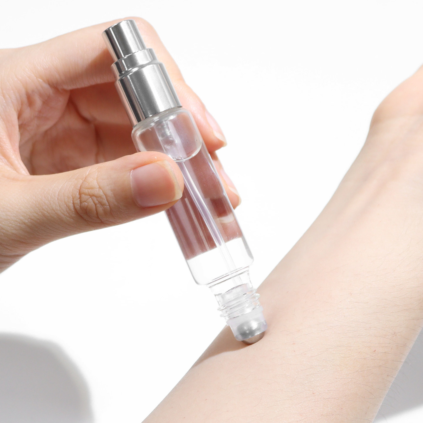 T分装瓶/双头A1vq001-双头喷雾滚珠瓶圆柱香水分装瓶玻璃细雾瓶