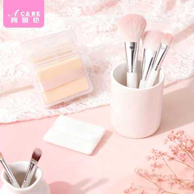 粉扑E1p701-易上手植绒扑不易吃粉定妆气垫海绵收纳盒替换扑底长