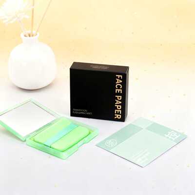 吸油纸B1pq801-粉扑式面部吸油纸夏日清爽脸部补妆男女便