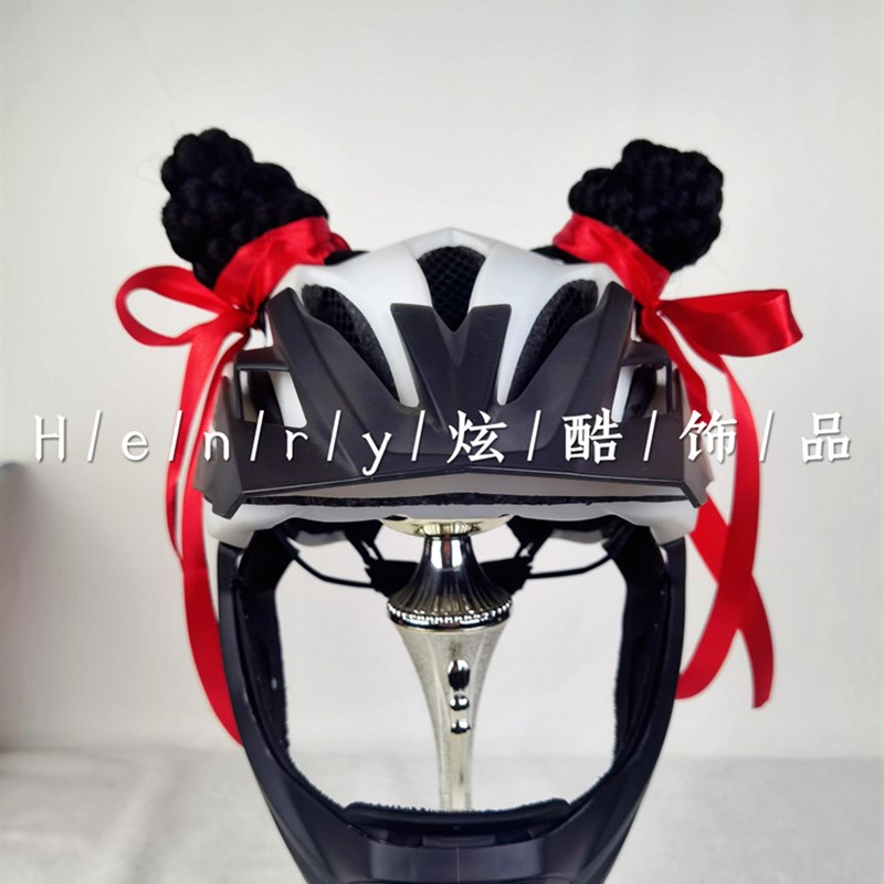 儿童平衡车轮滑雪成人摩托车电F动头盔装饰品哪吒头饰造型