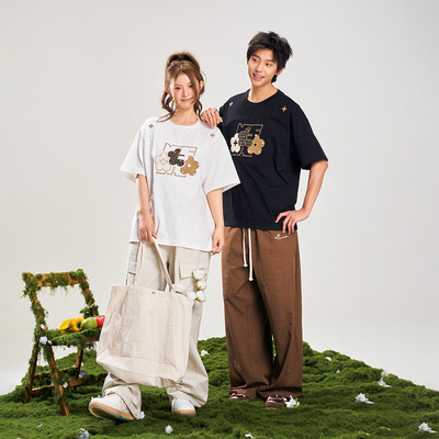 NSTNEW START发芽计划 x WE FLOWER联名圆领短袖休闲百搭时尚t恤