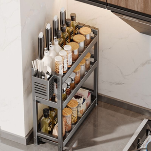 调料置物架窄款厨房调料架子台面油盐酱醋调味料品夹缝收纳架灶台