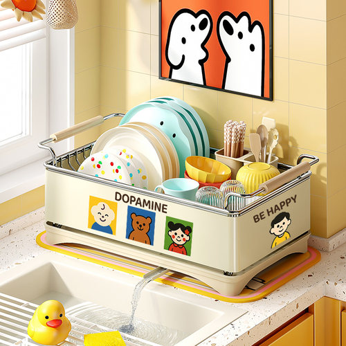 厨房沥水碗盘架水槽边