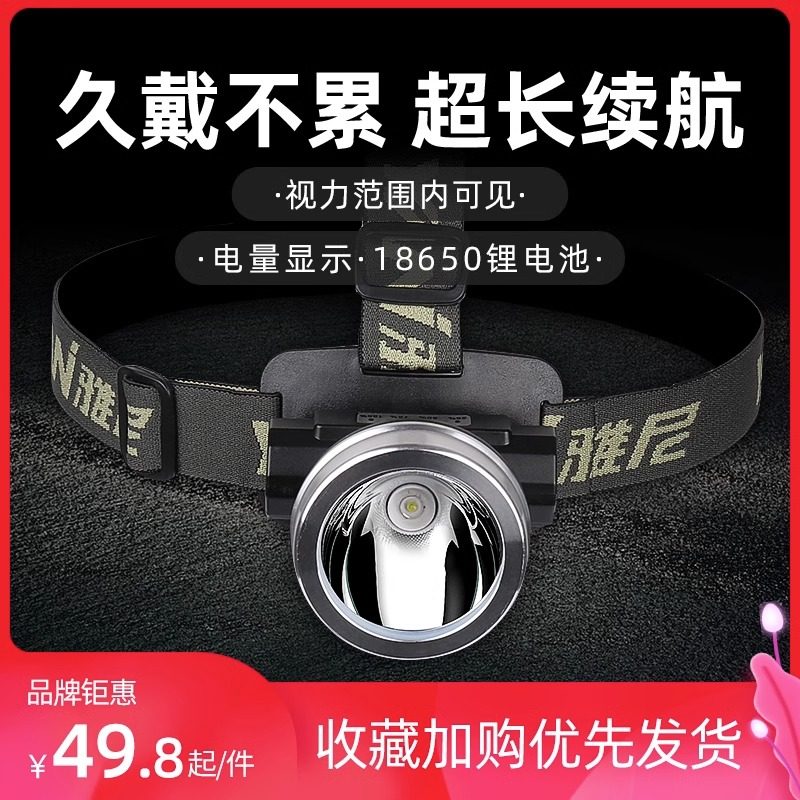 强光夜钓灯钓鱼续航超长迷你头灯锂电充电矿灯超亮家用应急头戴式