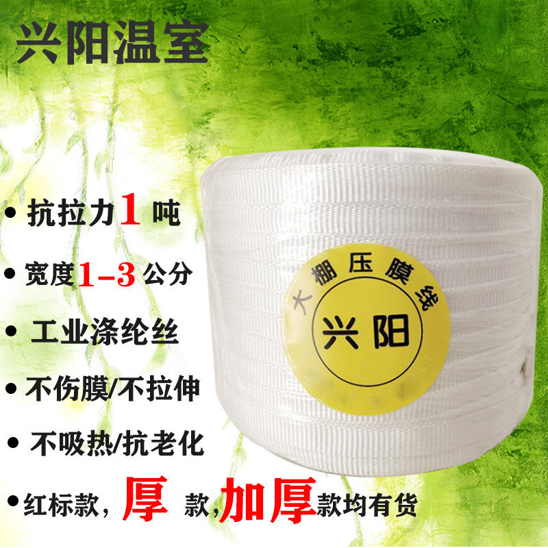 温室大棚配件压膜带压膜线厚绳扁带塑料涤纶线黑白色蔬菜