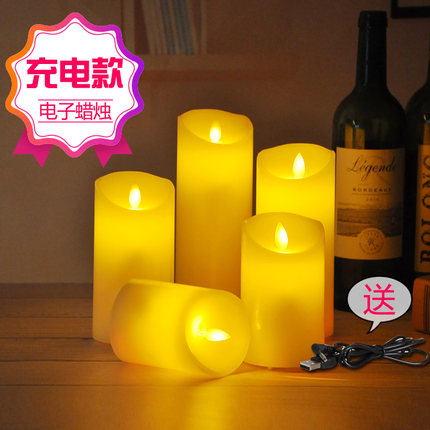 usb充电led电子蜡烛灯摇摆仿真石蜡假蜡烛婚庆浪漫表白剧本杀装饰