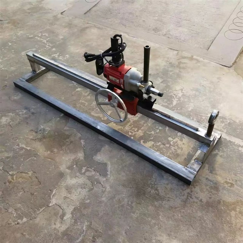 双高水钻打孔机钻孔过道铺管机一整套定位钻孔机带架子导轨打厂家