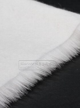 半米价3cm纯白色仿狐毛仿皮草长毛绒布料人造大毛皮毛毛面料