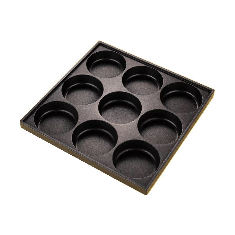 商用九孔汉堡机烤盘电热鸡蛋汉堡机烤板六孔八孔燃气汉堡路板子