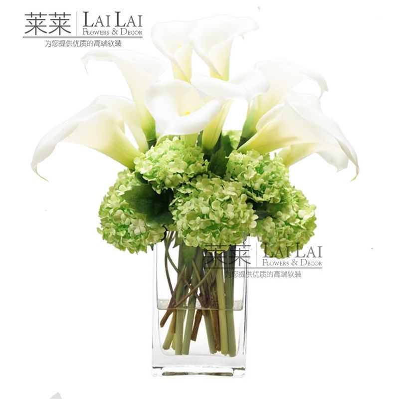 仿真马蹄莲绣球花艺套装样板房别墅家居客厅桌台面花艺饰品摆件