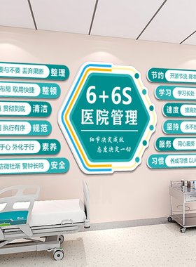 医院6s管理健康宣教文化墙贴纸门诊所护士站墙面装饰背景墙挂壁画