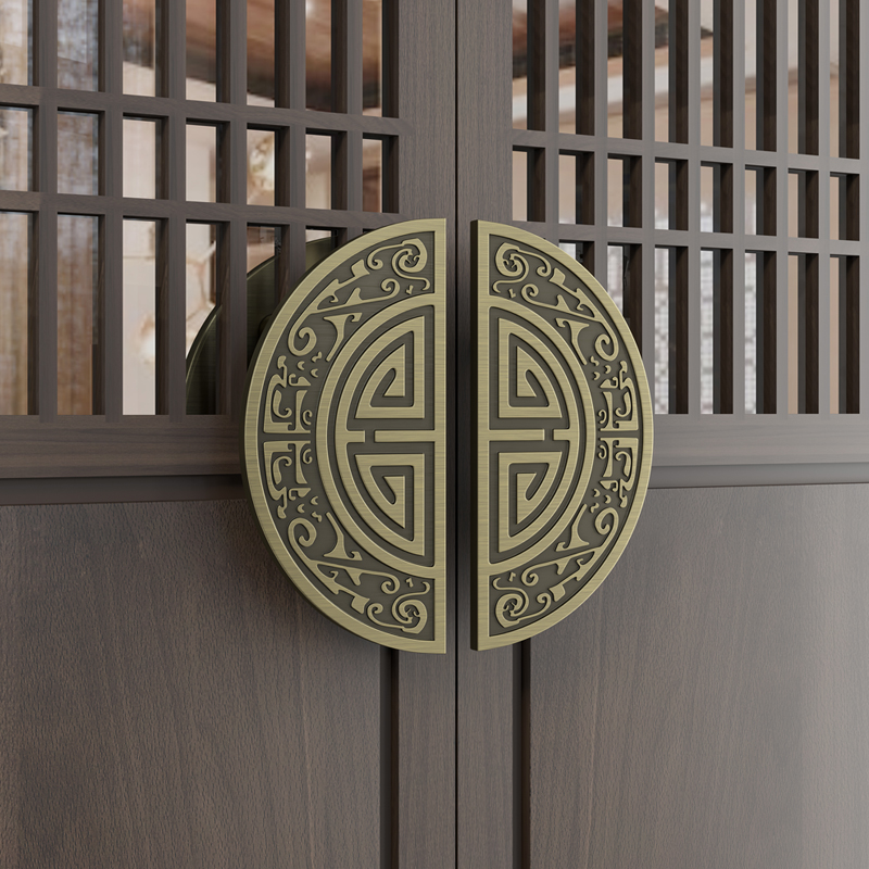 酒店大门拉手新中式包厢实木门工程拉手仿古圆玻璃门把手推拉拉手