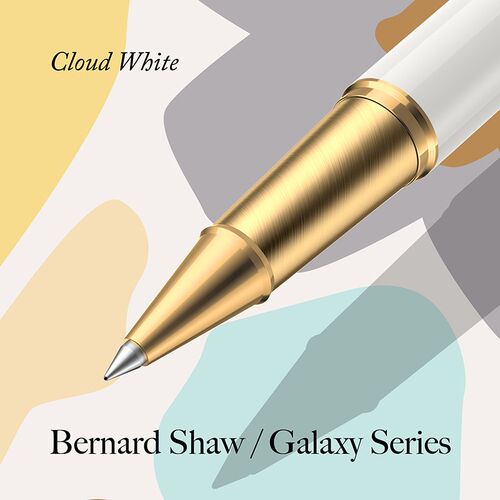 Bernard Shaw/萧伯纳签字笔星耀云雾白宝珠笔礼盒装私人定制金属