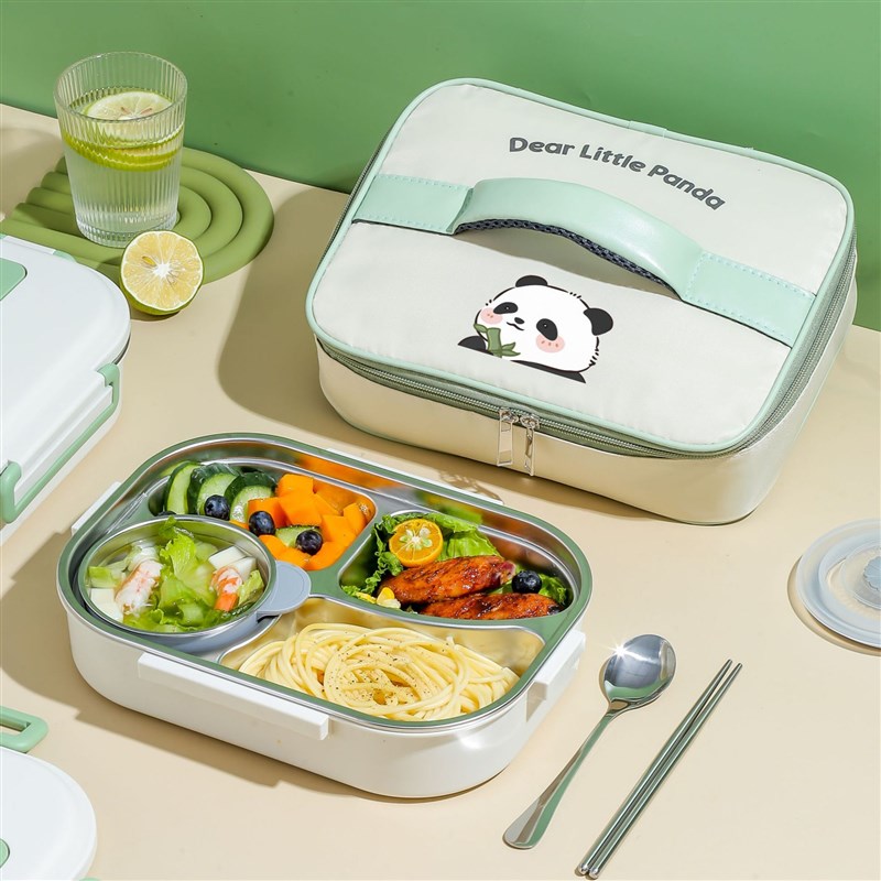 304不锈钢保温饭盒小学生专用少儿餐盘分格可微波炉加热上班族