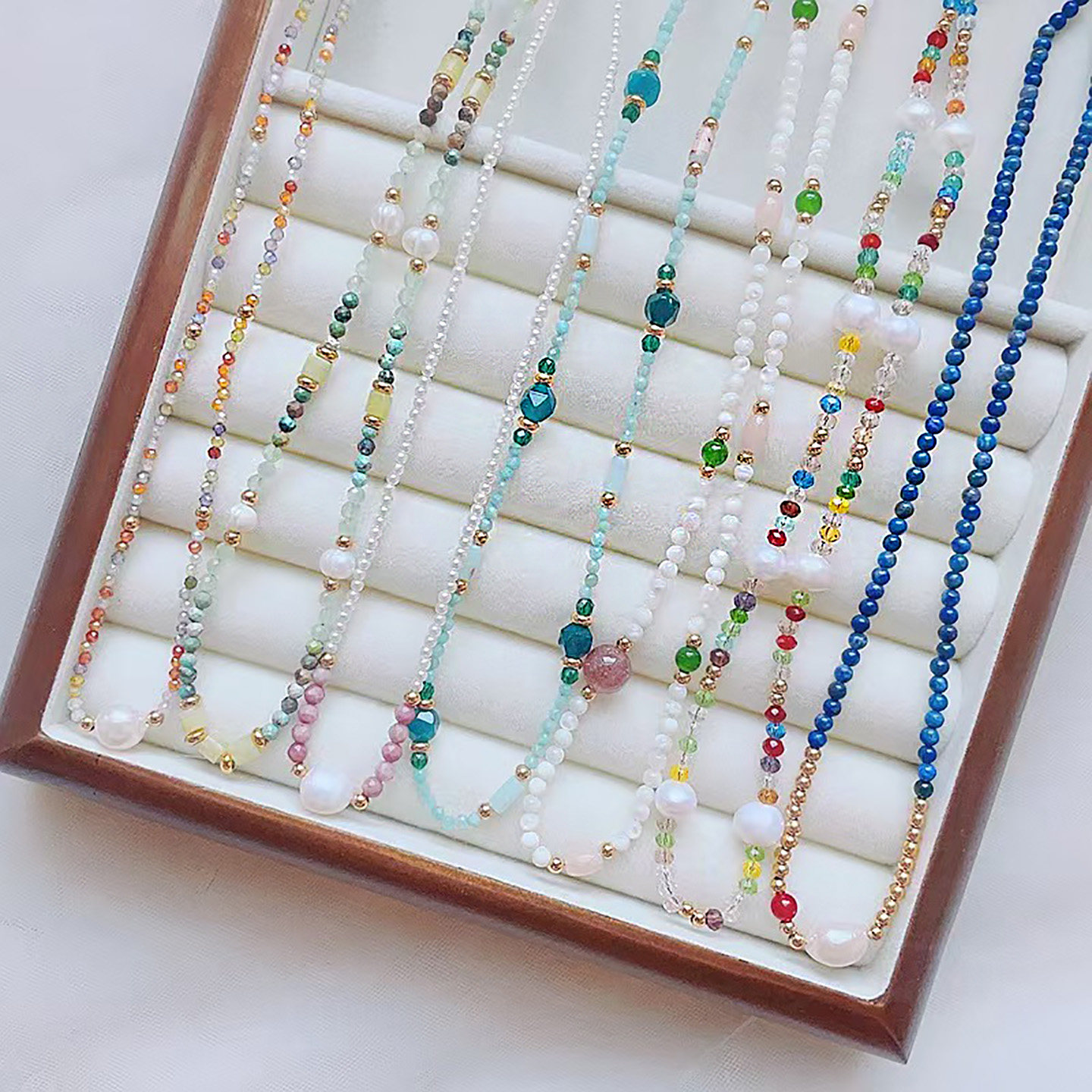 中国风复古多色水晶串珠项链