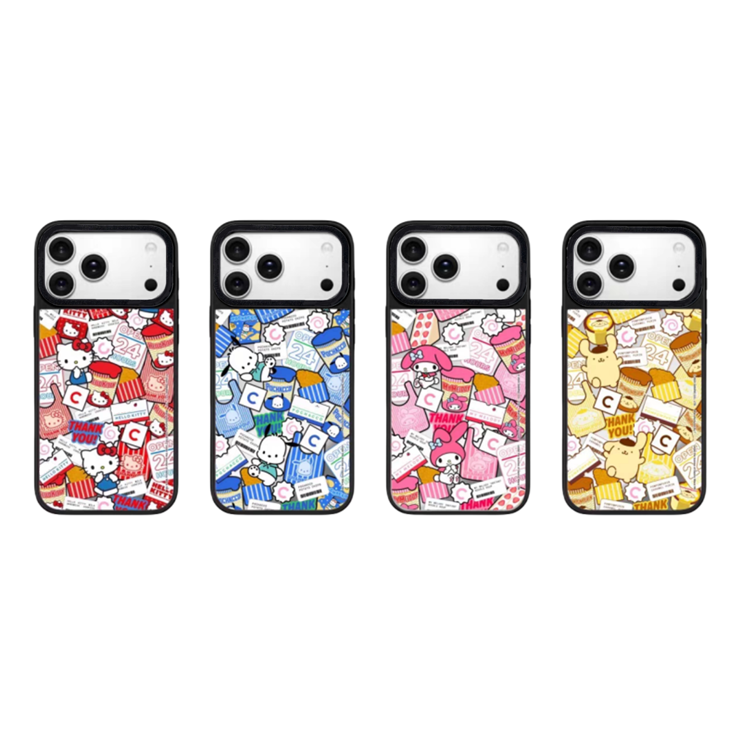 【PX＆FC】凯蒂猫/美乐蒂/布丁狗/帕恰狗贴纸适用于苹果iPhone17ProMax/15Pro/16plus/13/14/2手机壳防摔磁吸