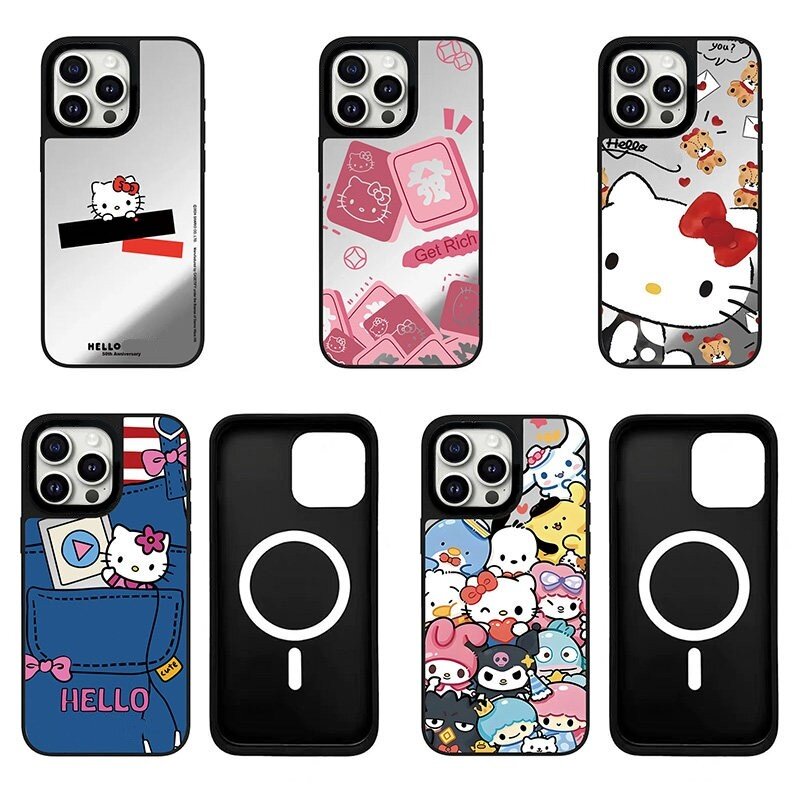 【PX＆FC】凯蒂猫磁吸17AIR苹果16promax手机壳镜面适用iPhone15Pro防摔14plus保护套可爱13卡通12女KT猫女款