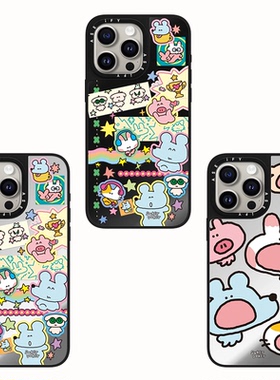 【PX＆FC】治愈款顺顺鼠涂鸦贴纸磁吸手机壳适用苹果17/16Pro镜面iPhone15ProMax情侣14/13/12防摔保护套新款