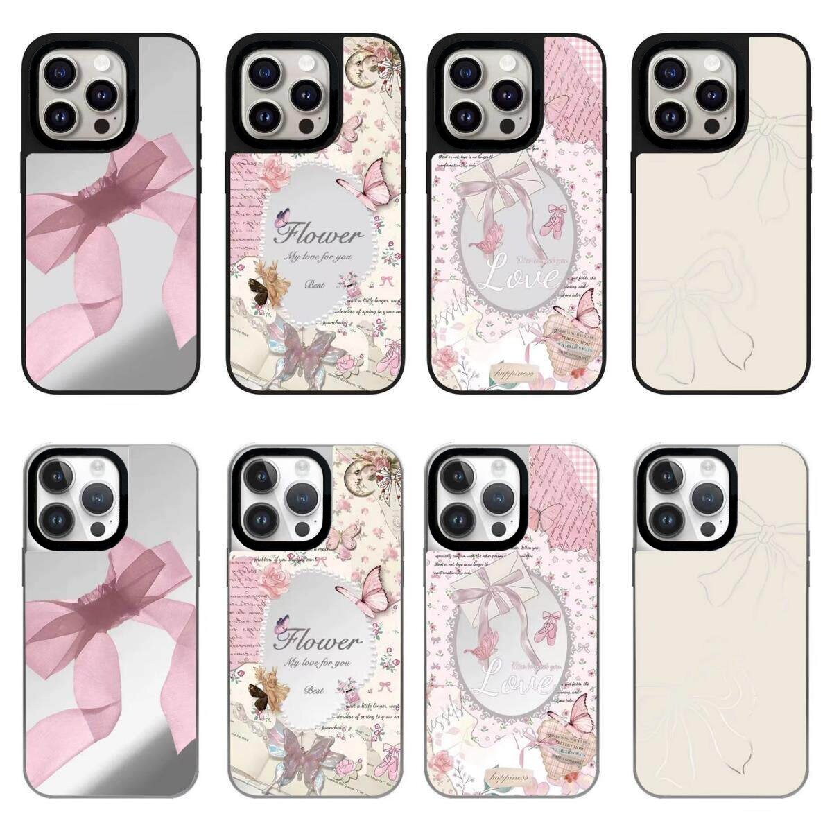 【PX＆FC】粉色欧纱根丝带蝴蝶结17pro适用于iPhone16promax手机壳苹果15pro保护套14plus防摔12磁吸11女13