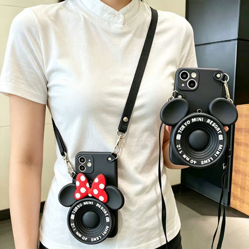 适用vivo X300pro手机壳x200S斜跨绳x100零钱包x80迪士尼x70硅胶x90pro卡通x30米妮x27简约Ultra全包x7保护套