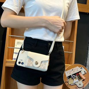 适用华为Pura90手机壳P90prop驳花包Pura80插卡9全包P60超容量P20零钱包Pura70斜跨绳9精孔