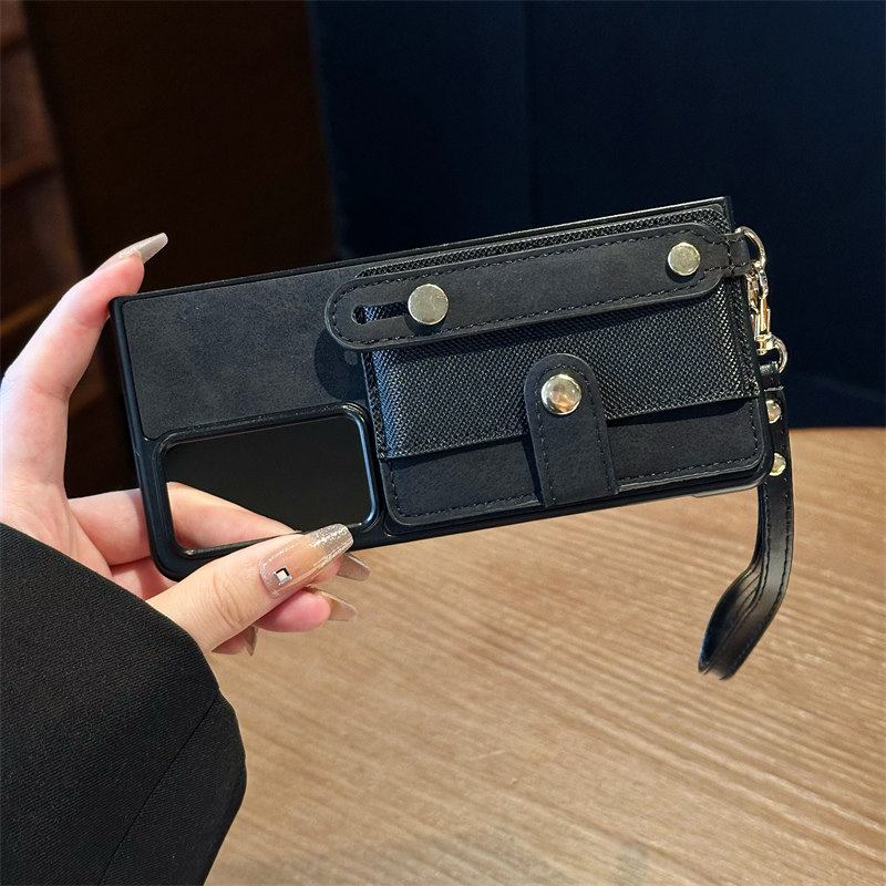 适用小米mix fold4手机壳折叠腕带支架商务fold3插卡套mixfold手绳小米mixfold2保护套折叠式男女款创意时尚