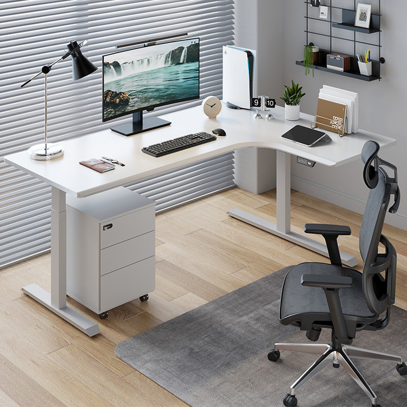 名造转角桌白色书桌双人工作台办公桌l型拐角电脑桌电动升降桌子,住宅家具,电动升降桌,淘宝优惠券,粉丝福利购,淘宝优惠卷