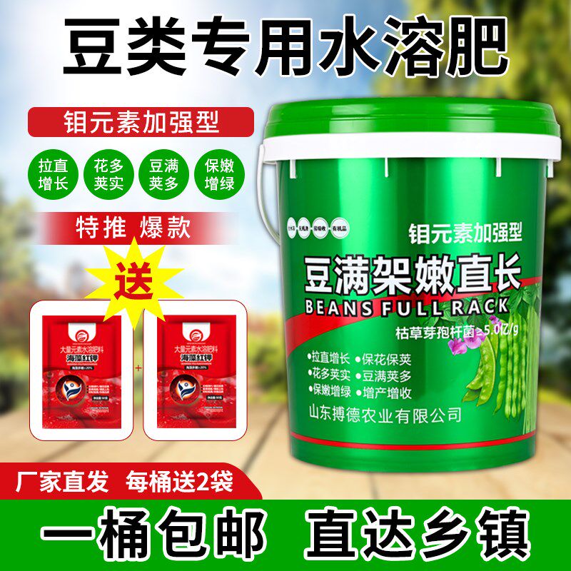 豆类专用水溶肥钼肥豆角黄豆绿豆保花结荚拉直拉长冲施肥桶装通用