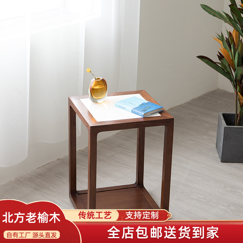 小茶水台小型可移动茶水台小茶水边柜小茶柜边柜实木老榆木茶水架