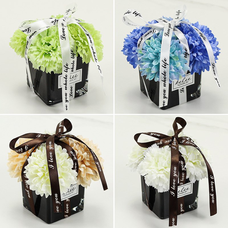 桌花仿真花小花艺摆件浴室柜洗手台花瓶摆设样板间卫生间装饰假花