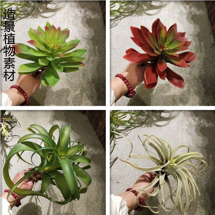 大空气草多肉植物假花软装绿植小盆景植物墙花材橱窗装饰仿真小草