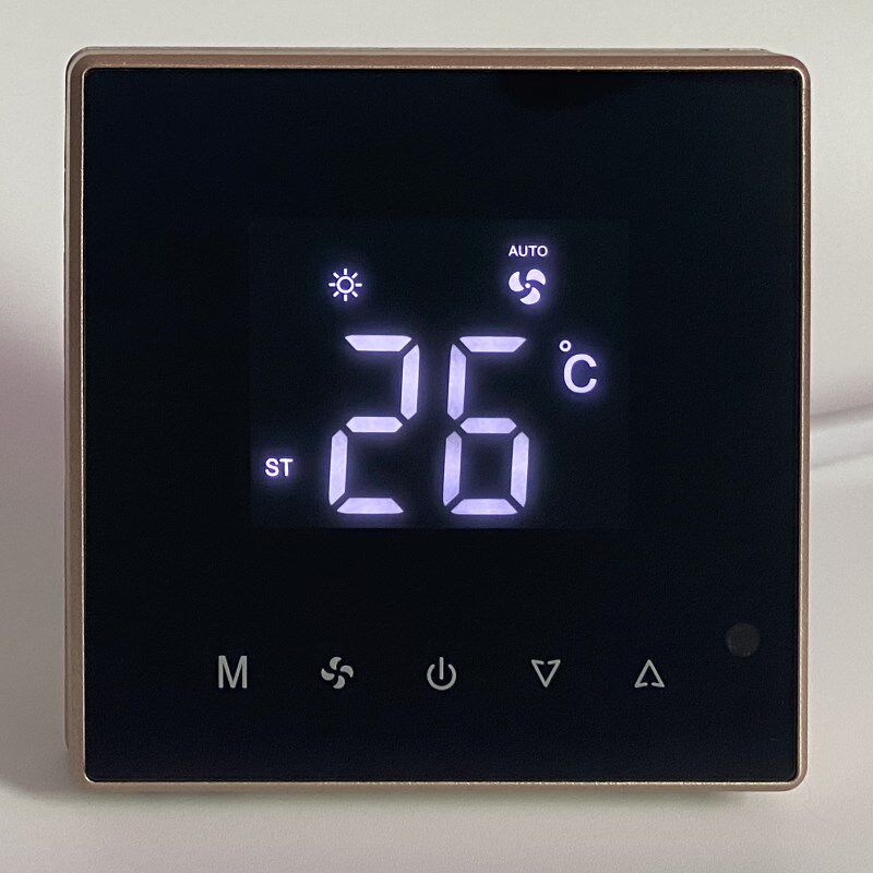 中央空调黑色液晶温控o器风机盘管触摸屏手操器三速开关面板线控