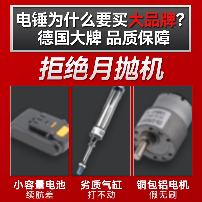 无刷锂电电锤混凝土n多功能冲击钻电钻无线充电电镐大功率角磨机