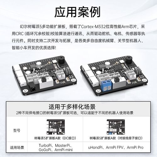 树莓派5 机f械臂智能小车升级包主动式散热器4b扩展板舵机电机驱