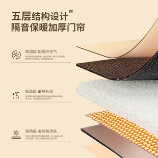 保暖防 隔音门帘隔断遮挡帘磁吸卧室家用加厚静H音吸音棉降噪冬季