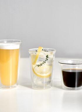 Kinto日本正品双层隔热玻璃杯啤酒杯咖啡杯泡茶杯水杯 家用果汁杯