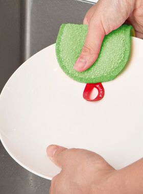 正品日本进口特利洁餐具清洁海绵厨房清洁擦清洁布软硬面布洗碗布