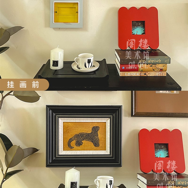金钱豹中古风电表箱定制装饰画遮挡弱电箱网路线箱客厅电源开关挂图片