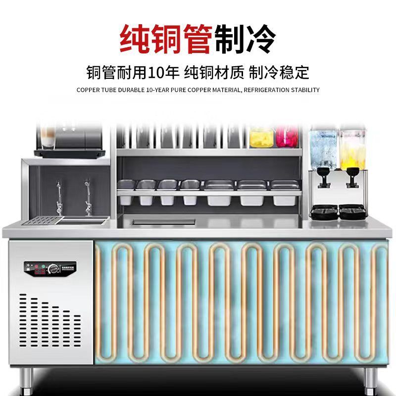 奶茶店冷藏柜操作台水吧工作台商保鲜柜/冷藏柜