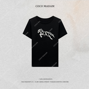 NIUNIU ·T-2272 圆领短袖刺绣马T恤上衣